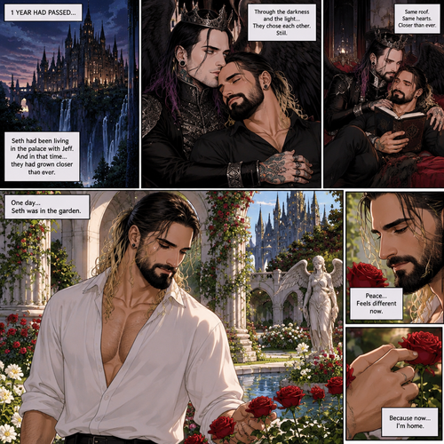 (Part 4 of the dark angel X human story). 1 year had passed,Jeff Hardy (The dark angel king) and Seth Rollins are more closer than ever. Seth had been living in the palace with Jeff. One day Seth was in the garden