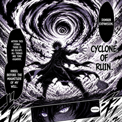 Domain expansion evil hero wield cyclone 