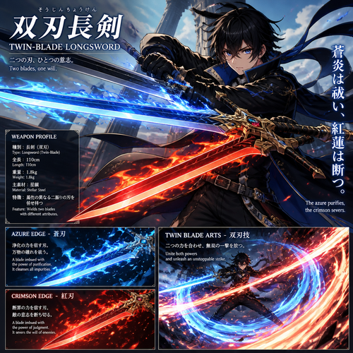 Twin-blade long sword 