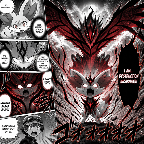 Fennekin lost control and unleash yveltal power 