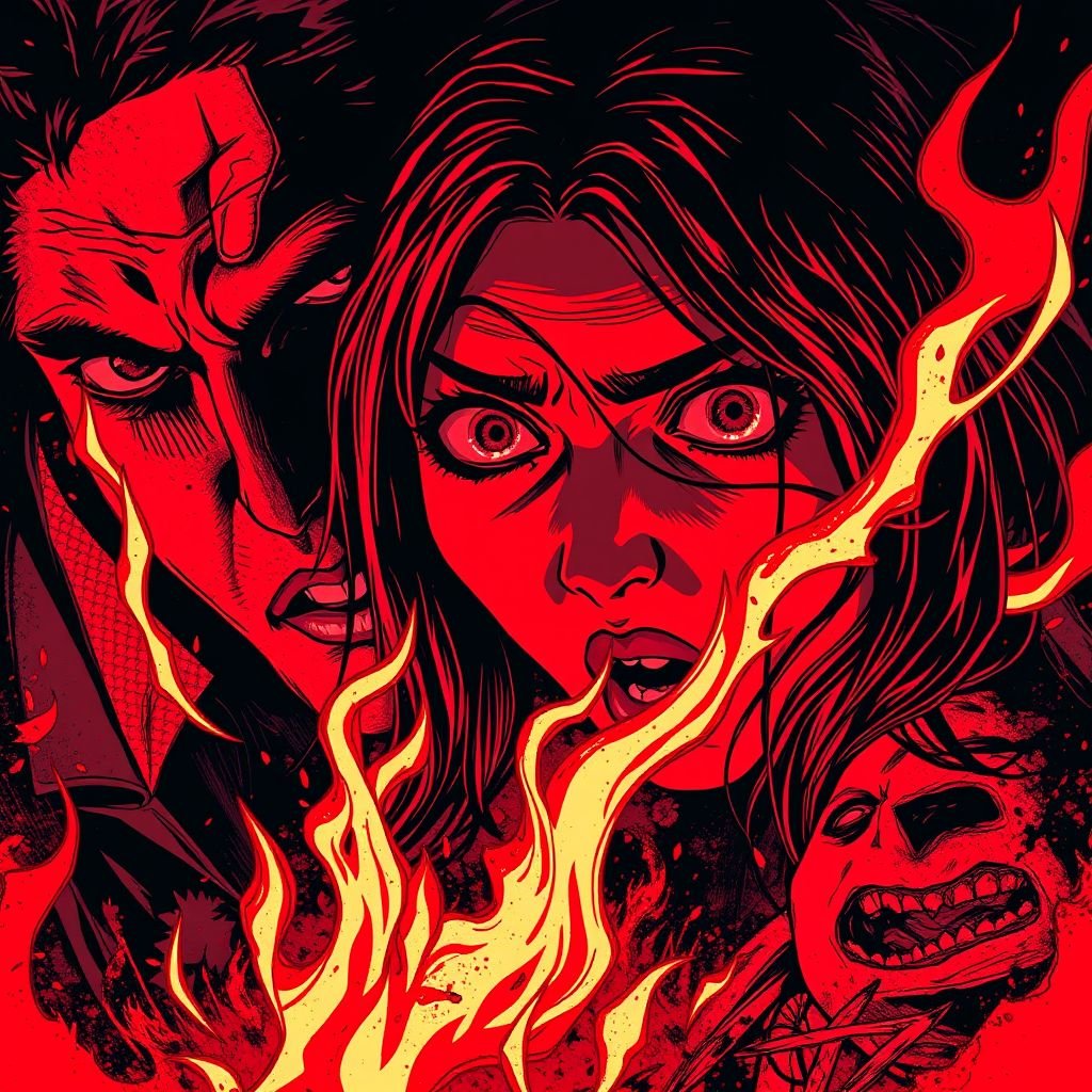 David burning Sarah alive and chocking her out, while she screams and gasped for breath