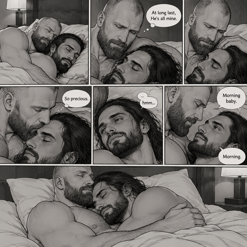 (Part 3). Still in Jon Moxley’s hotel room. Jon Moxley and Seth Rollins were asleep after last night’s activity. Jon slowly woke up,he looked down at Seth who was still asleep. Jon smiled,then he gently stroked Seth’s head. “At long last,He’s all mine” Jon thought to himself. He gently kissed Seth’s forehead. Seth hummed softly in his sleep. “So precious” Jon thought to himself. Seth slowly woke up. “Morning baby” Jon said softly. “Morning” Seth said softly. Jon gently pulled Seth closer to him