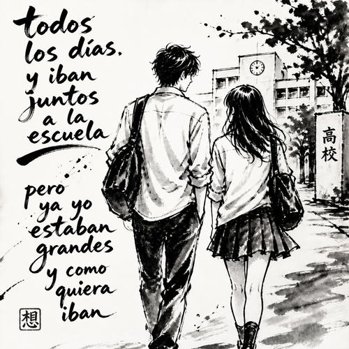 todos los días y iban juntos a la escuela pero ya yo estaban grandes y como quiera iban