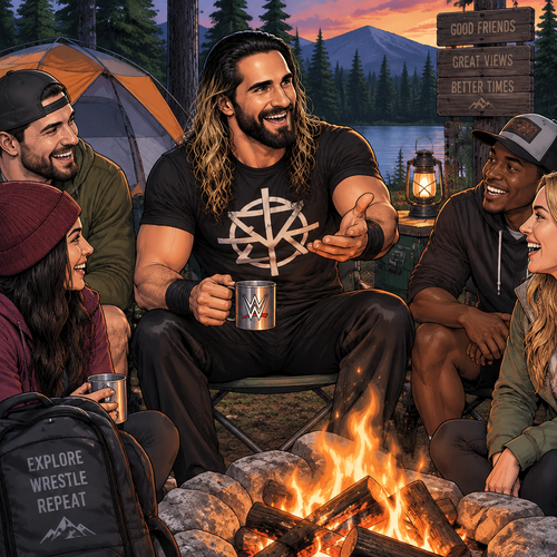Seth Rollins was at a camp site with a group of friends