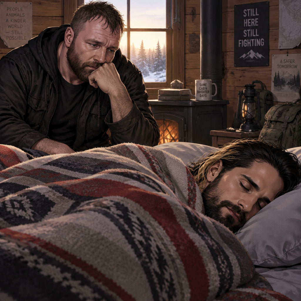 (The monster apocalypse/Moxollins story part 3). The next morning,Seth Rollins was asleep on a bed in the cabin with the blanket wrapped around him to keep him warm. Jon Moxley had been watching over him