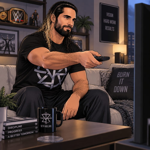 Seth Rollins was at home after a long day. He turned on the tv