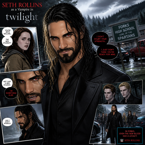 WWE superstar Seth Rollins as a vampire in Twilight (Movie)
