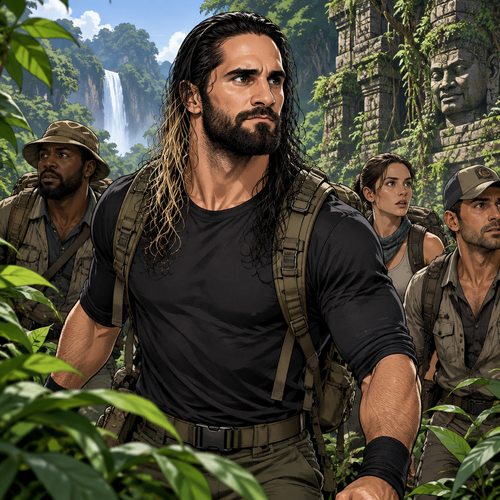 Seth Rollins was exploring a jungle with a group