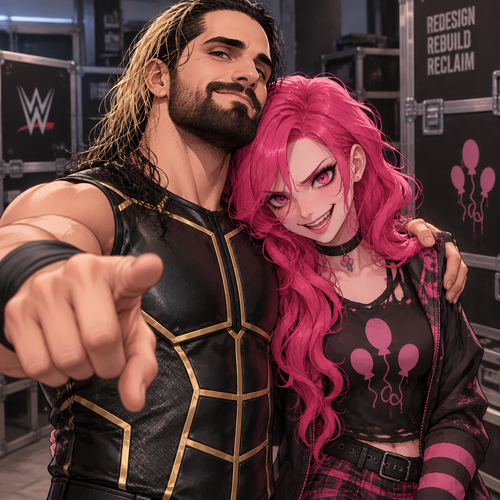 Seth Rollins and Pinkamena Diane Pie (As a human)