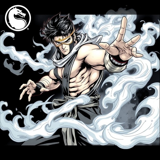 Ryu hyabussa mixed with mortal Kombat smoke design layout 