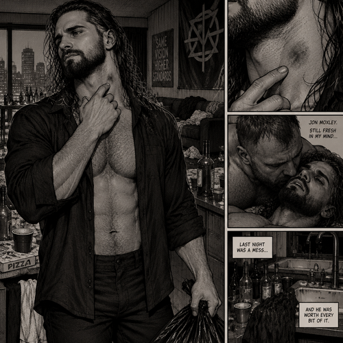 (Part 2) Seth Rollins was cleaning up the mess after last night’s party in his house. His fingers traced on one of the hickeys on his neck. The memory of last night’s party…and Jon Moxley Fresh in his mind