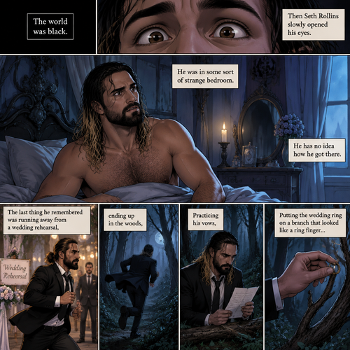 (Part 2 of the corpse bride,Seth x Becky style). The world was black. Then Seth Rollins slowly opened his eyes,He was in some sort of strange bedroom. He has no idea how he got there. The last thing he remembered was running away from a wedding rehearsal,ending up in the woods,Practicing his vows,Putting the wedding ring on a branch that looked like a ring finger