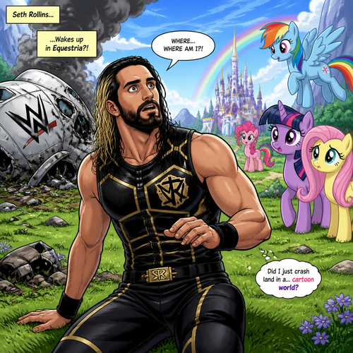 WWE superstar Seth Rollins Waking Up in the world of Equestria after crash landing