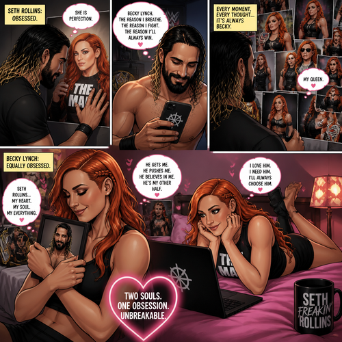 WWE superstar Seth Rollins obsessed with WWE superstar Becky Lynch.She’s obsessed with him too