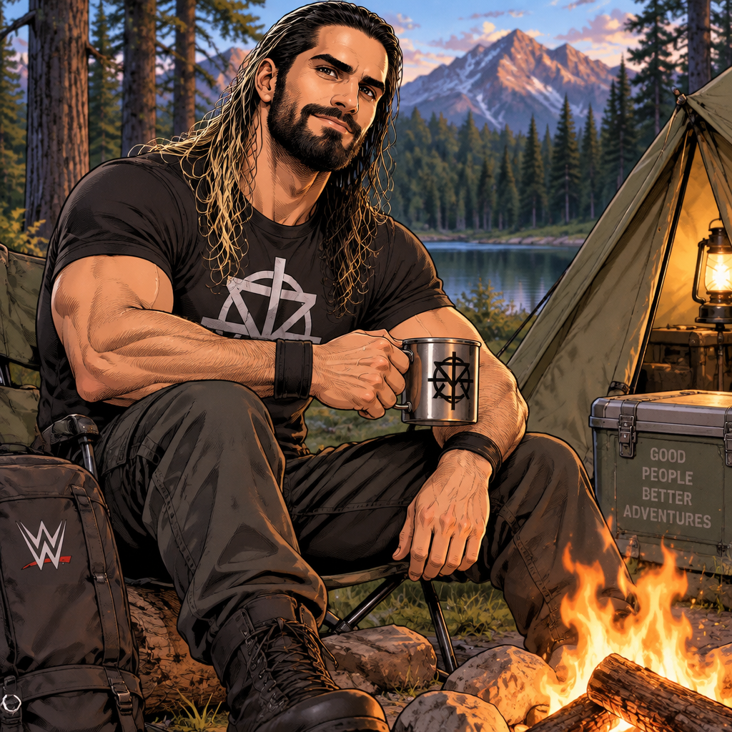 Seth Rollins was camping in the woods