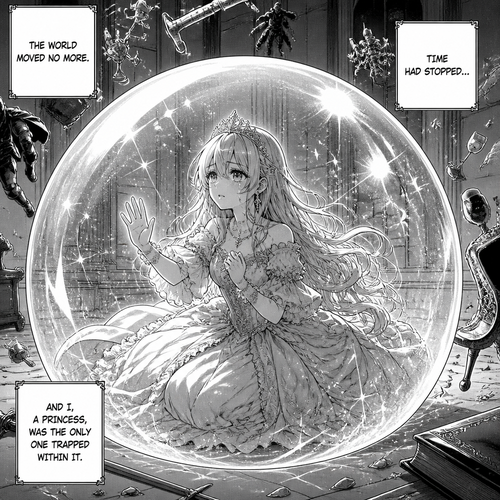 A princess trapped in time stop bubble 