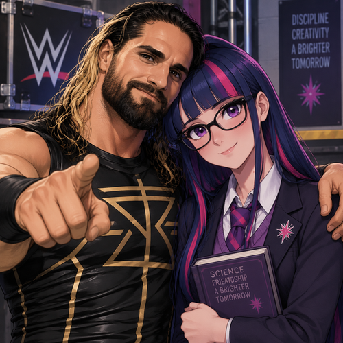 Seth Rollins and Princess Twilight Sparkle (As a Human)