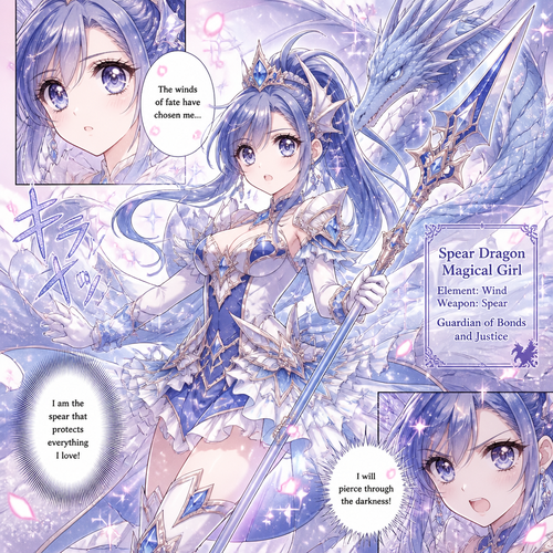 Spear dragon as magical girl 