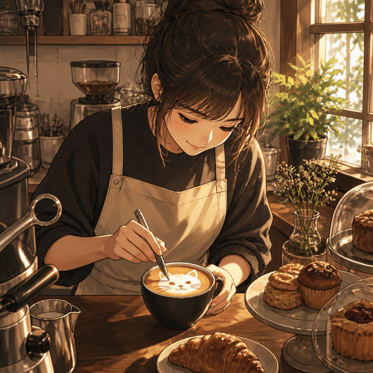 Cafe manga art example