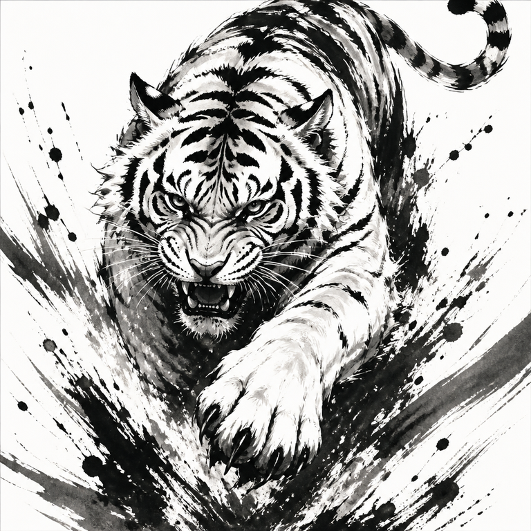 Ink Brush manga art example