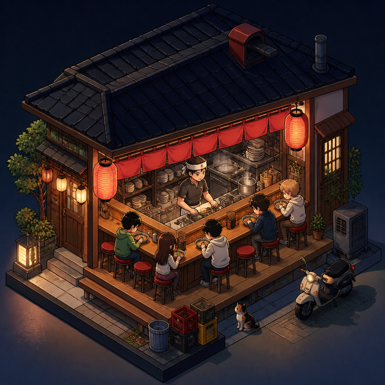 Isometric manga art example