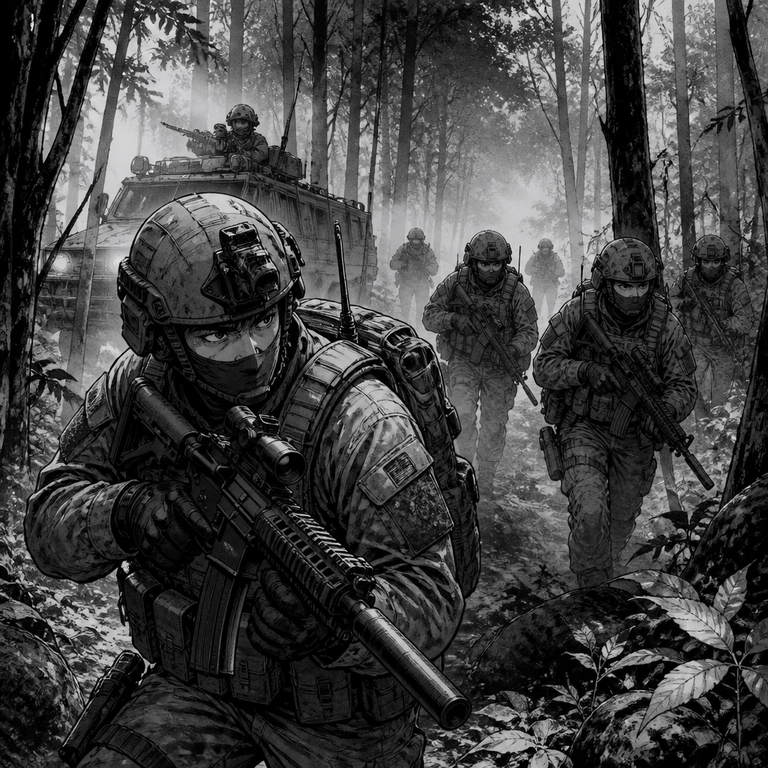 Military manga art example