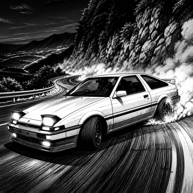 Racing manga art example