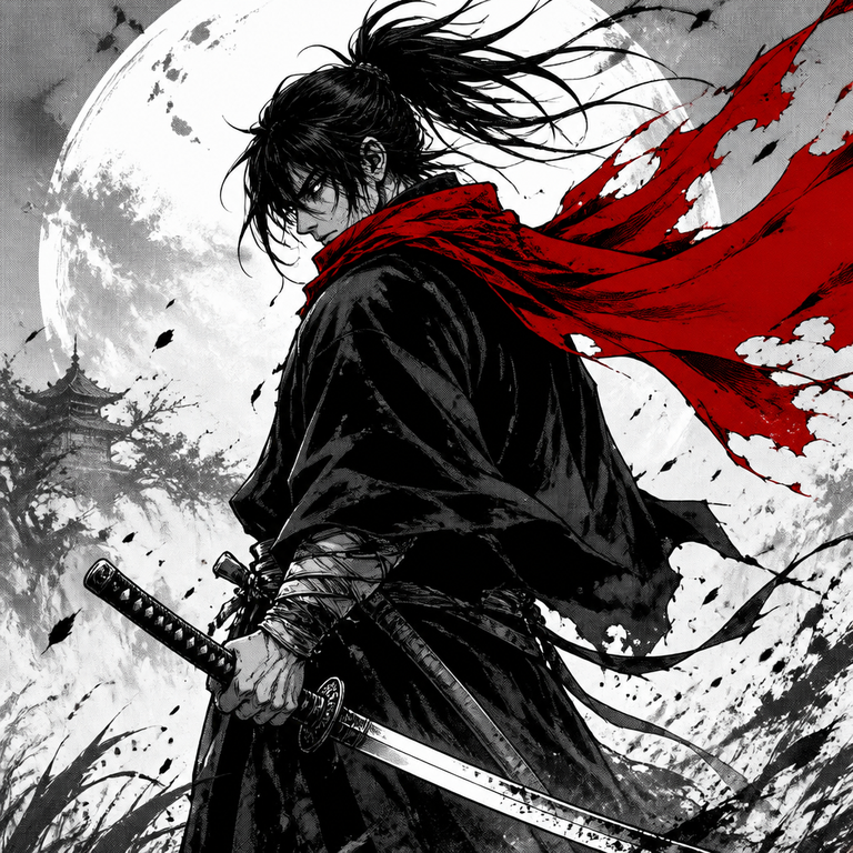 Red Accent manga art example