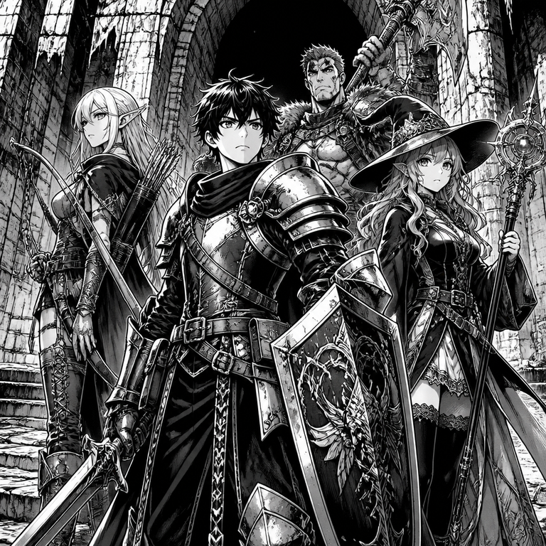 RPG Party manga art example