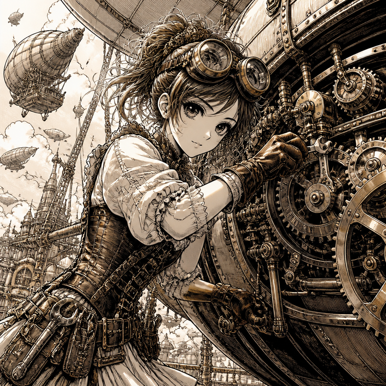 Steampunk manga art example