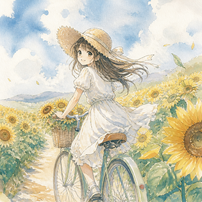 Watercolor manga art example